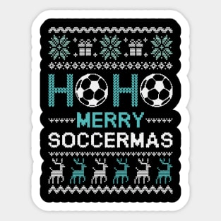 ho ho ho merry soccermas ugly sweater Sticker